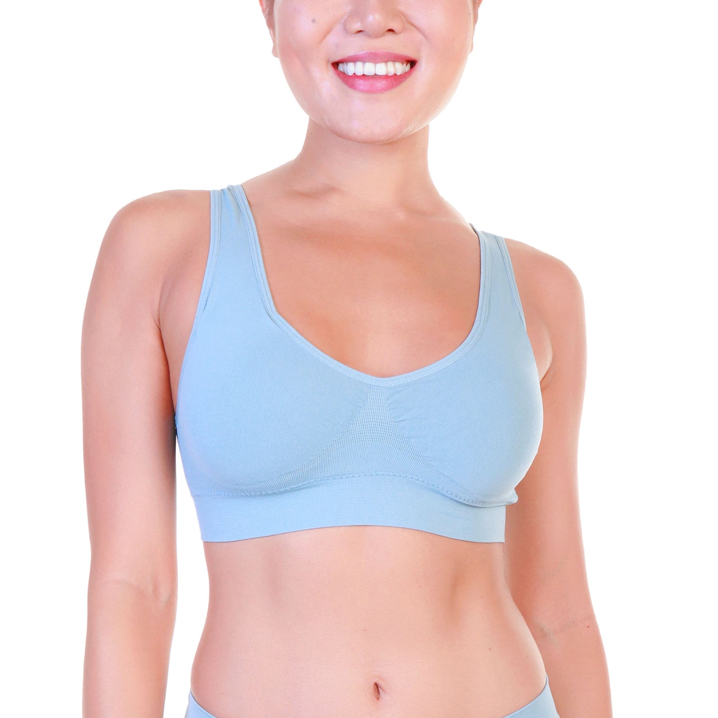 Angelina Seamless Wire-Free U-Back Microfiber Bralettes (6 Pack), #SE972