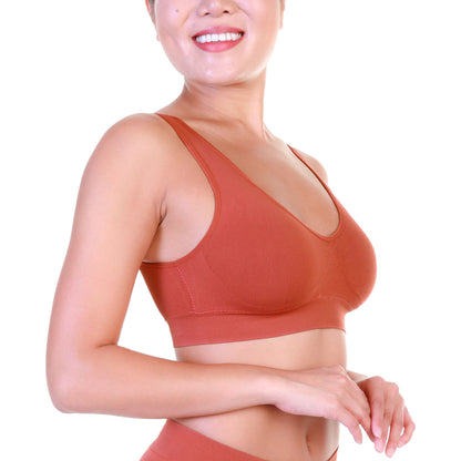Angelina Seamless Wire-Free U-Back Microfiber Bralettes (6 Pack), #SE972