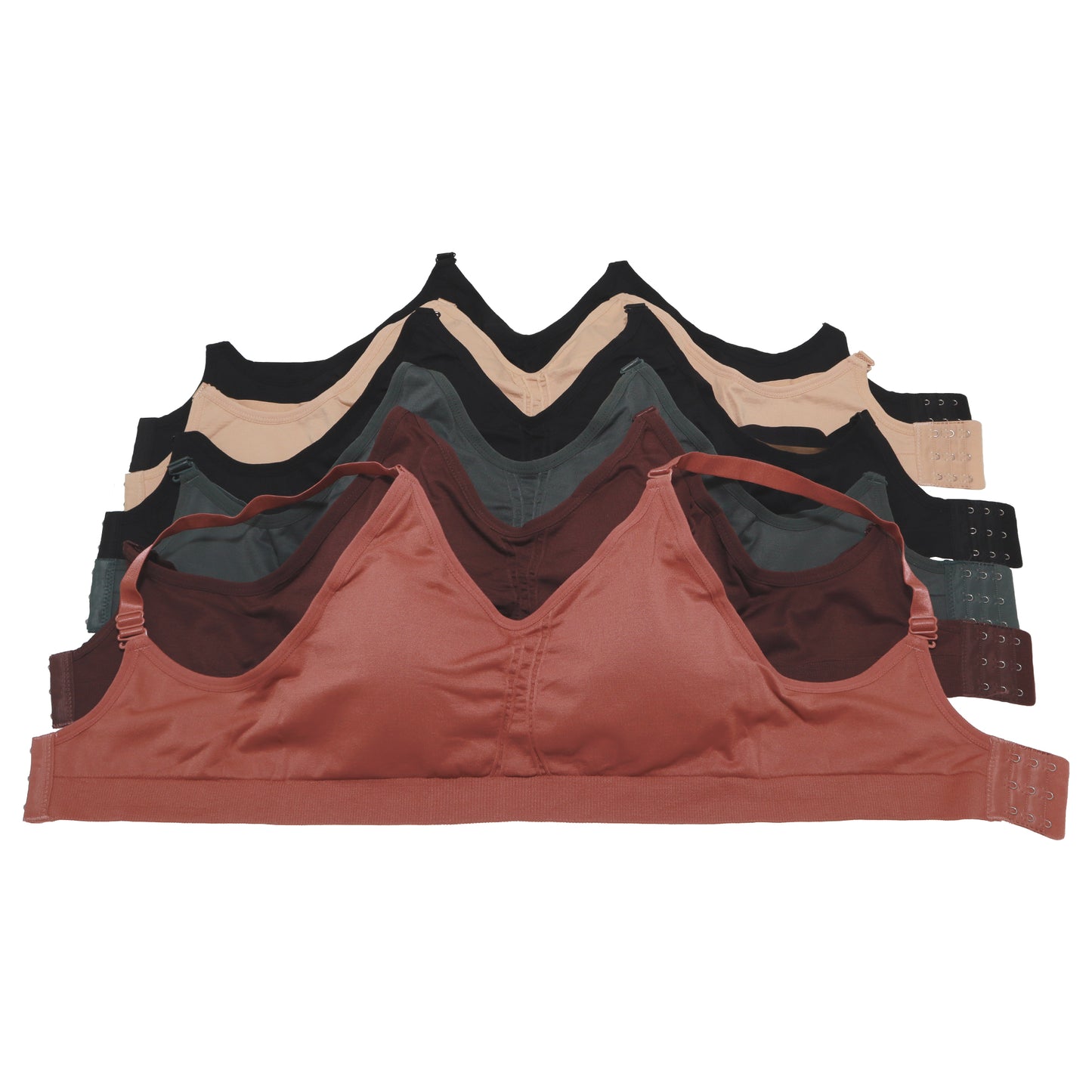 Wire-free Seamless Bra with Adjustable Closure (6-Pack), #SE996