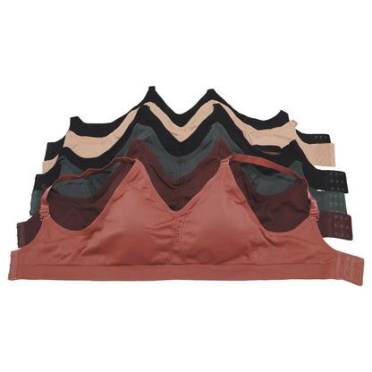 Wire-free Seamless Bra with Adjustable Closure (6-Pack), #SE996