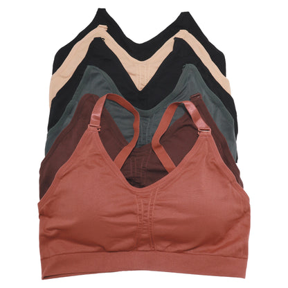 Wire-free Seamless Bra with Adjustable Closure (6-Pack), #SE996