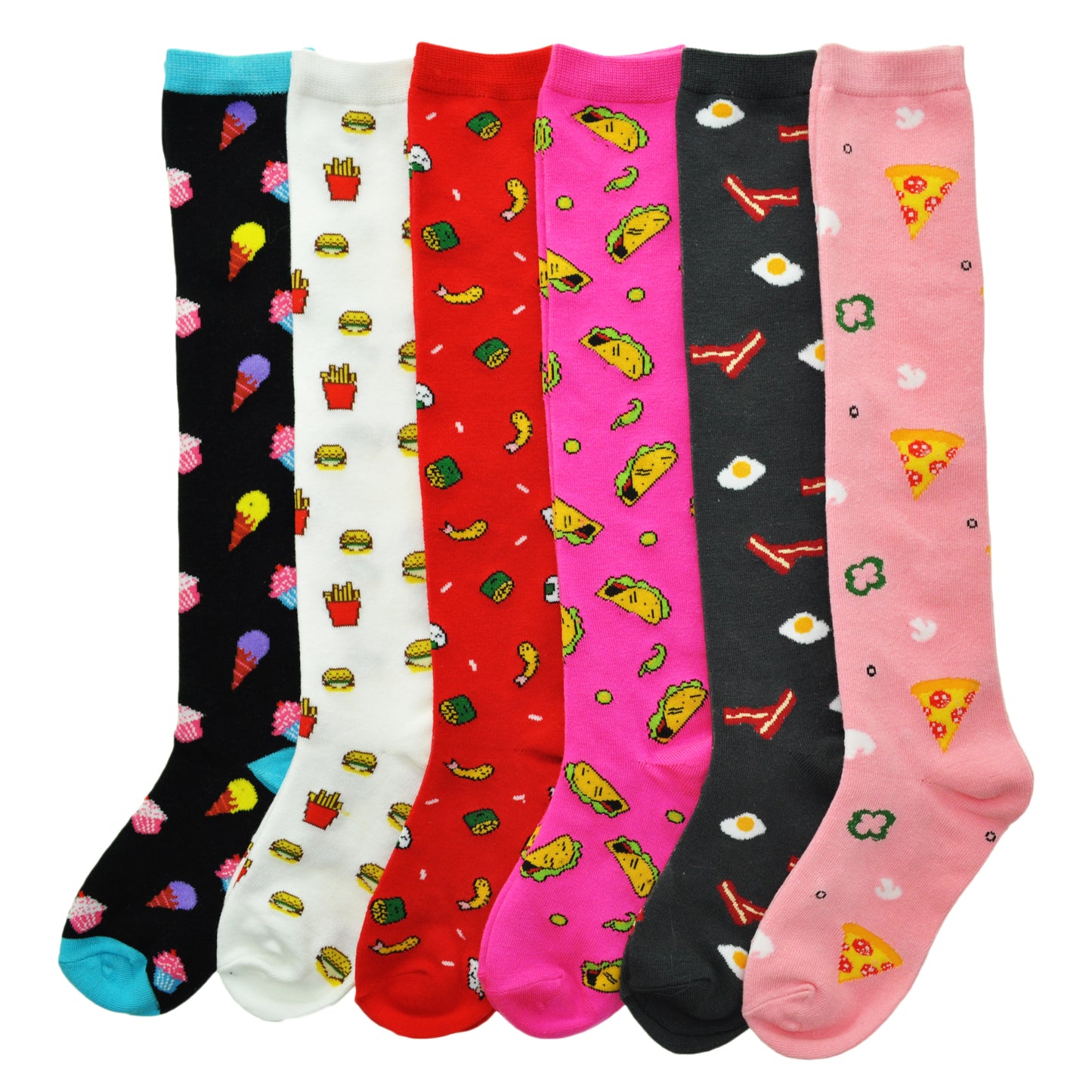 Angelina Knee-High Novelty Foodie Socks (6-Pairs), #2546