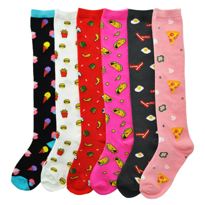 Angelina Knee-High Novelty Foodie Socks (6-Pairs), #2546