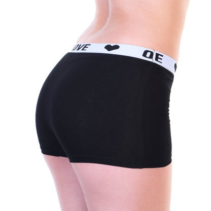 Angelina Cotton Boyshort Panties with Only Love Elastic Waistband (12-Pack), #G6514