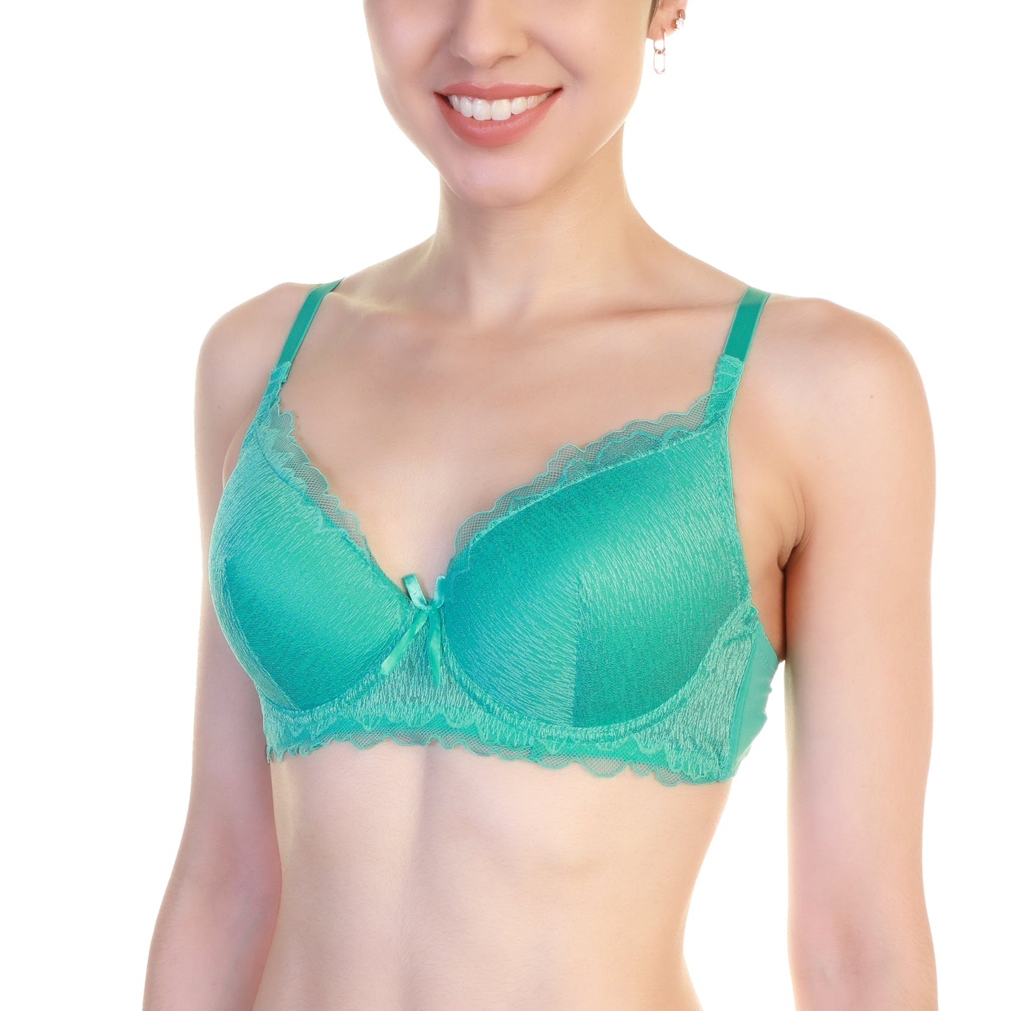Angelina Wired Lightly Padded Lace Mesh Cup Bras (6-Pack), #B369