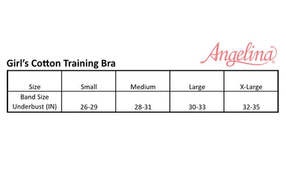 Angelina Girl's Wire-free Classic Cotton Training Bra (6-Pack), #B993A