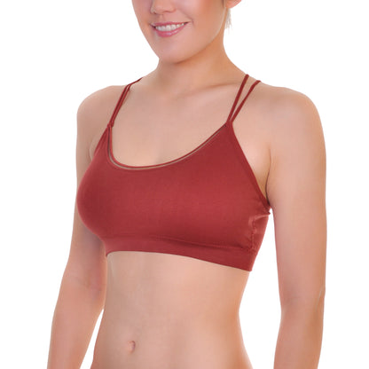 Angelina Wire-free Seamless Bralette with Strappy Cross-Back (6-Pack), #SE892