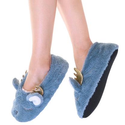 Angelina Winter-Weight Indoor Slipper Socks with Deer Design (3-Pairs), #WF1920