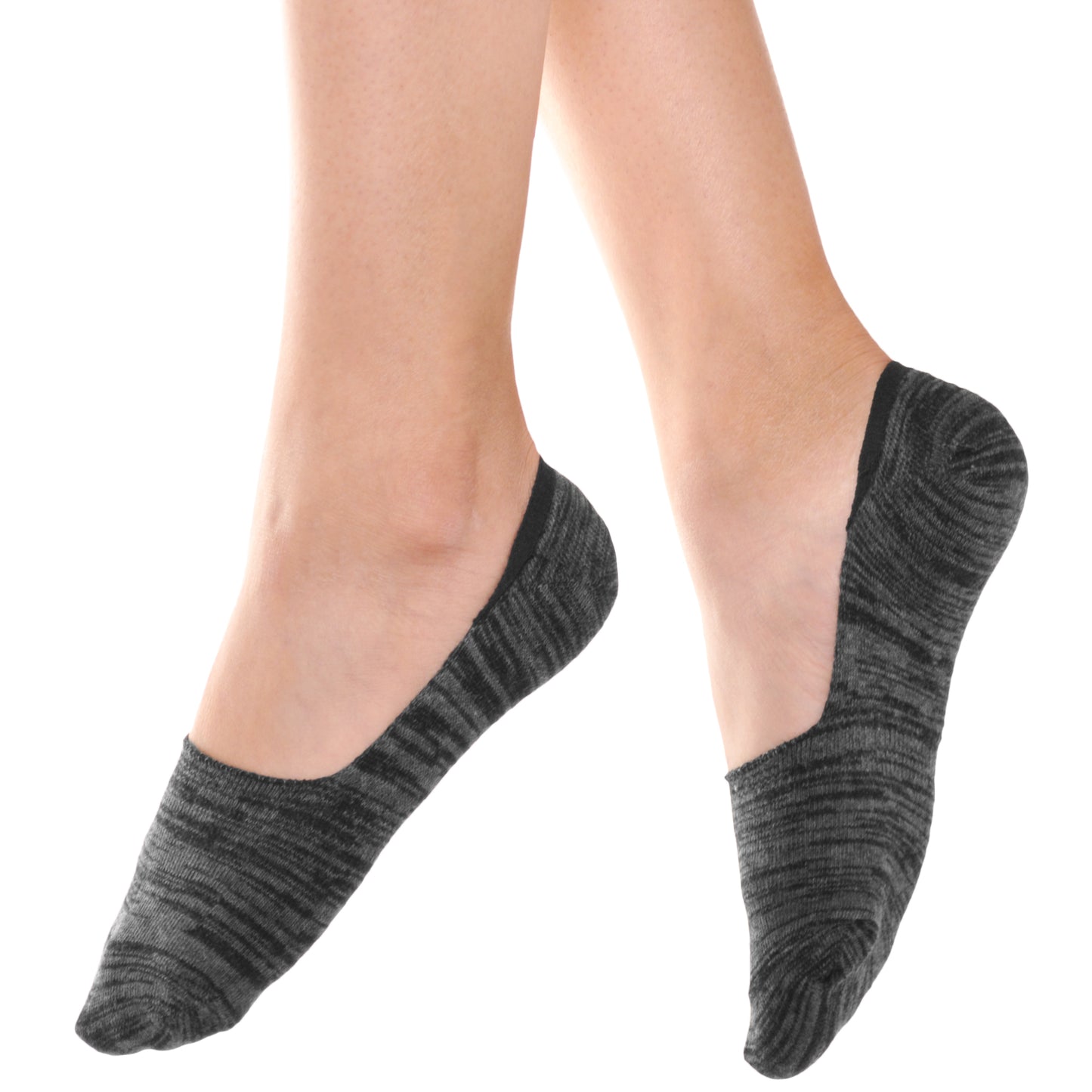 Angelina Unisex Cotton Blend Liner Sock with Non-Slip Heel Grip (12-Pairs), #SK10
