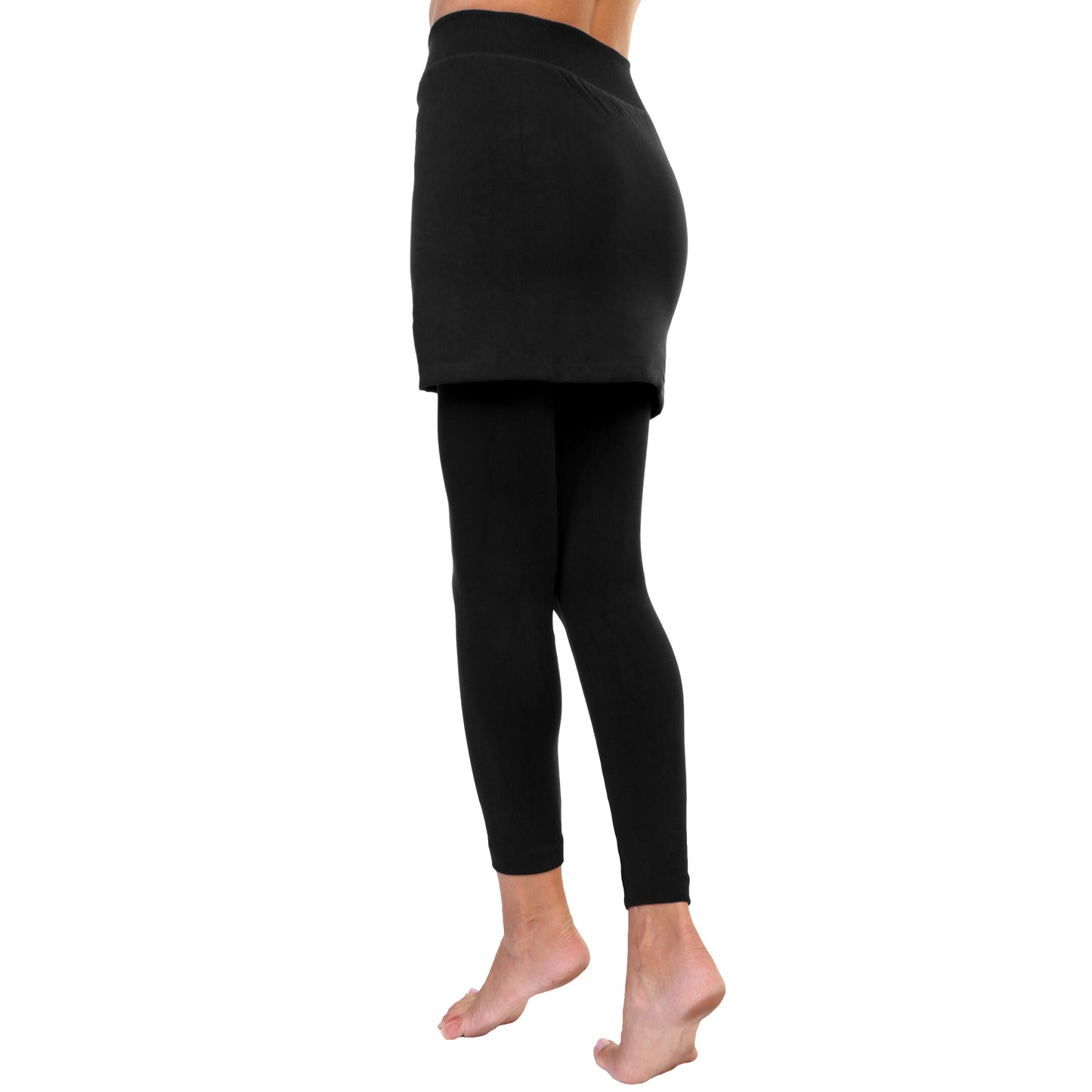 Angelina Cotton Comfort High Waisted Leggings with Mini Skirt (6-Pack), #021