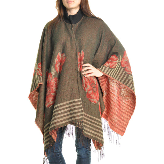 Angelina Soft Woven Southwestern Print Fringe Blanket Ponchos (12-Pack), #WINTER_BLANKET_PON