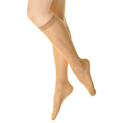 Angelina Sheer Support Nylon Spandex Knee-High Stockings (6-Pairs), #KH8001