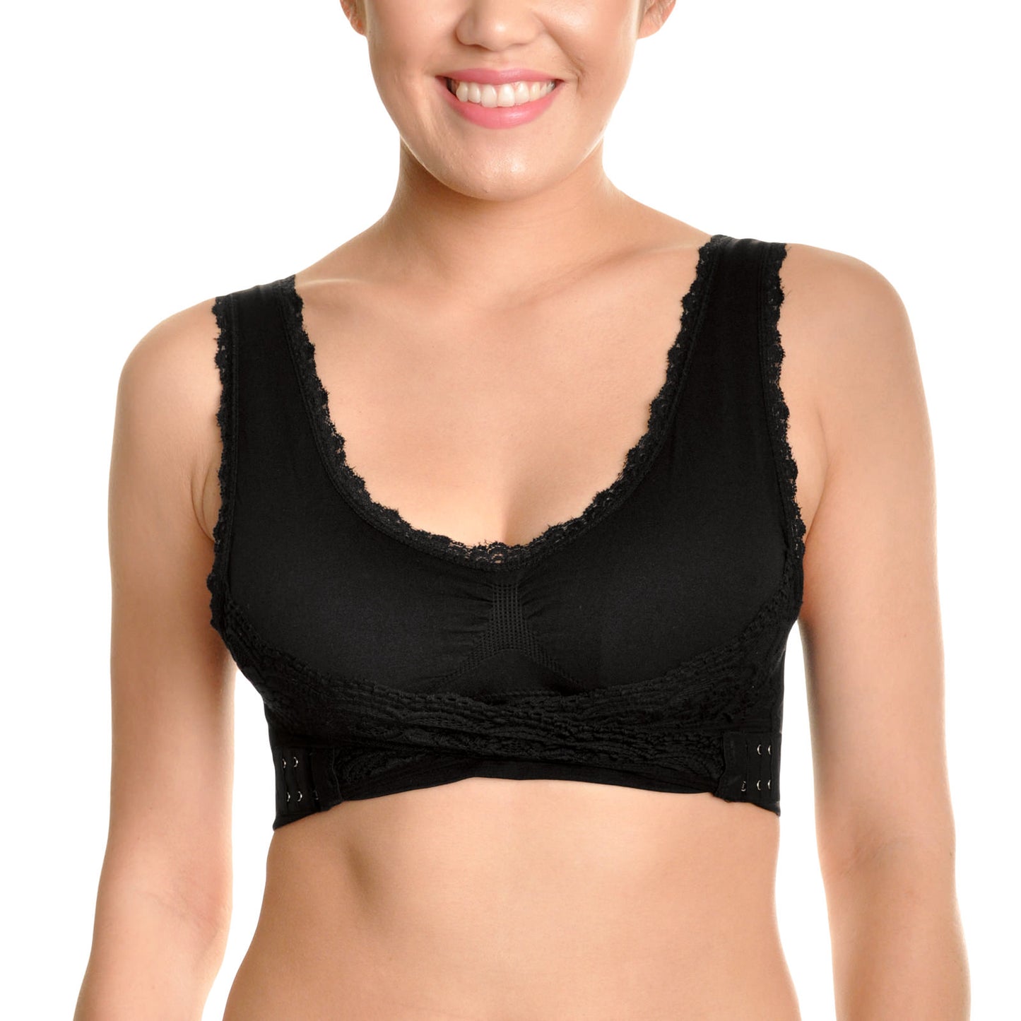 Angelina Wire-Free Seamless Bras with Lace Reinforced Lift (6-Pack), #SE849