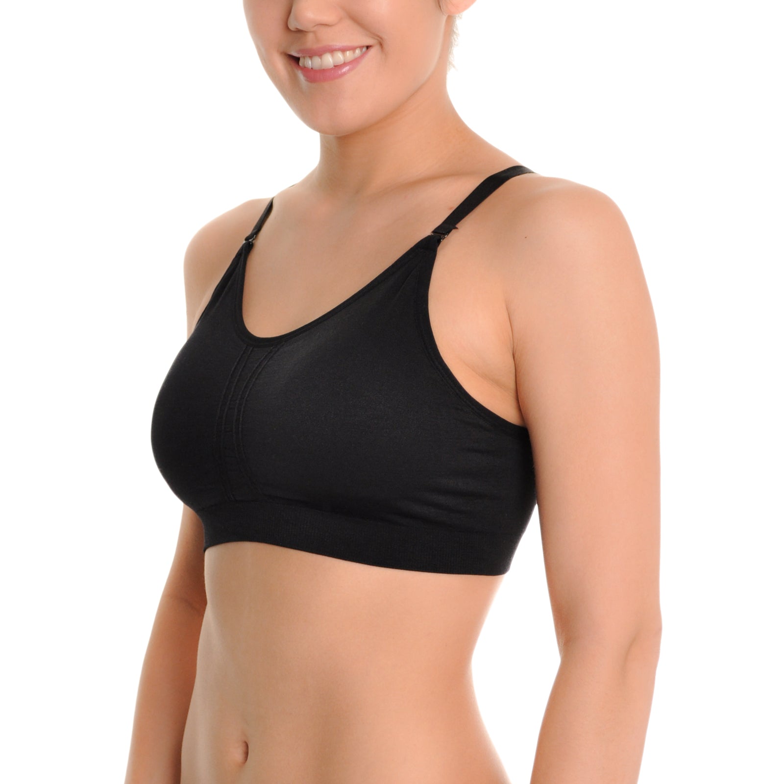 Angelina Women's Wire-Free Cotton Bras - 6-Pack Full Coverage Modesty Racerback