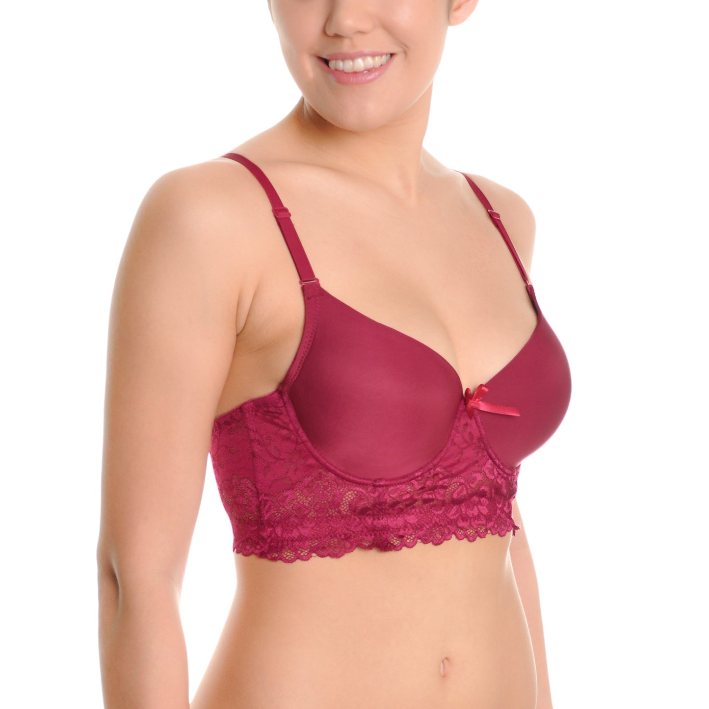 Angelina Wired T-Shirt Bras with Rose Lace Wings (6 or 12 Pack), #B983