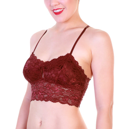 Angelina Floral Lace Racerback Bralette (3 or 6 Pack), #B305
