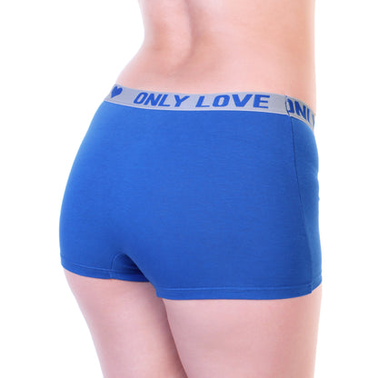 Angelina Cotton Boyshort Panties with Only Love Elastic Waistband (12-Pack), #G6514