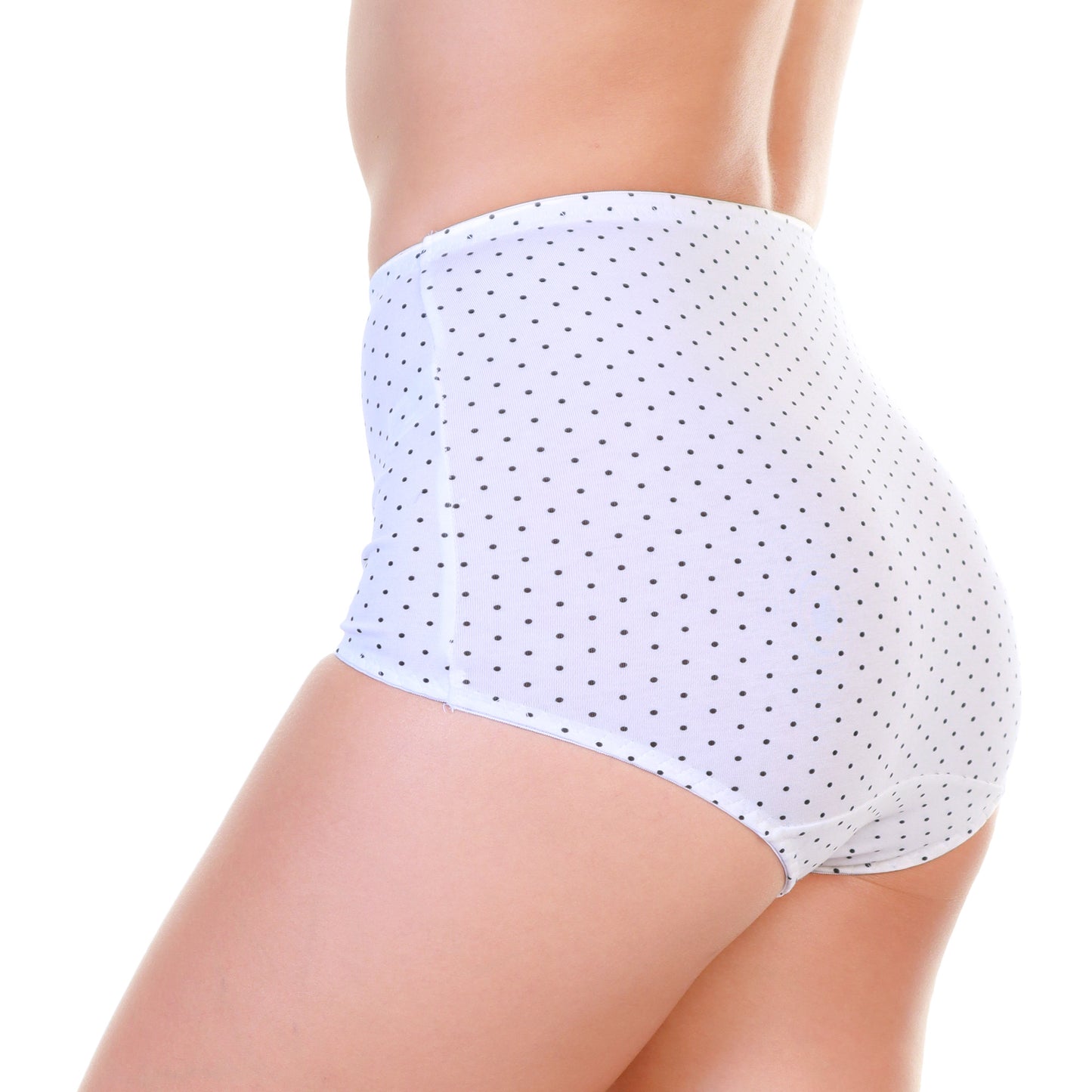 Angelina Cotton Classic High-Rise Briefs with Swirls and Dots Print (12-Pack), #G6729