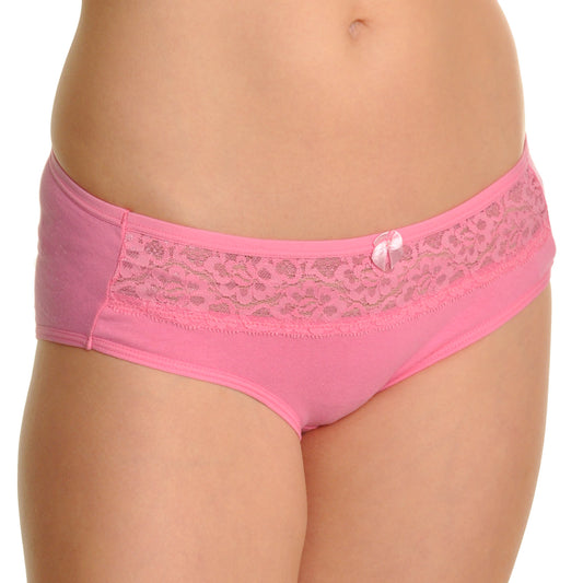 Angelina Floral Lace-Waist Cotton Hiphuggers (12-Pack), #G3184