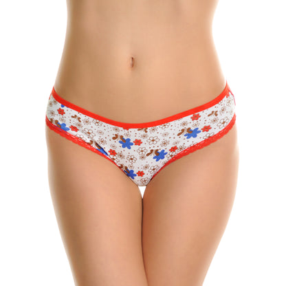 Angelina Cotton Bikini Panties with Butterfly Print Design (6-Pack), #G6288