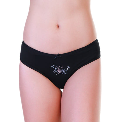 Angelina Cotton Bikini Panties with Love Print Design (12-Pack), #G6776