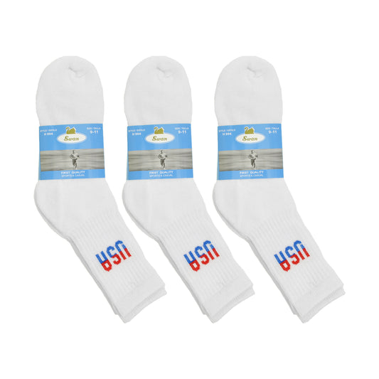 Swan Unisex Cotton Blend USA Sport Sock (12-Pairs), #H994