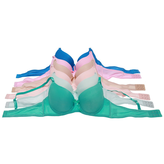 Angelina Wired, Lightly Padded A Cup Bras with Double Strap (6-Pack), –  VIDA Enterprise Corp.